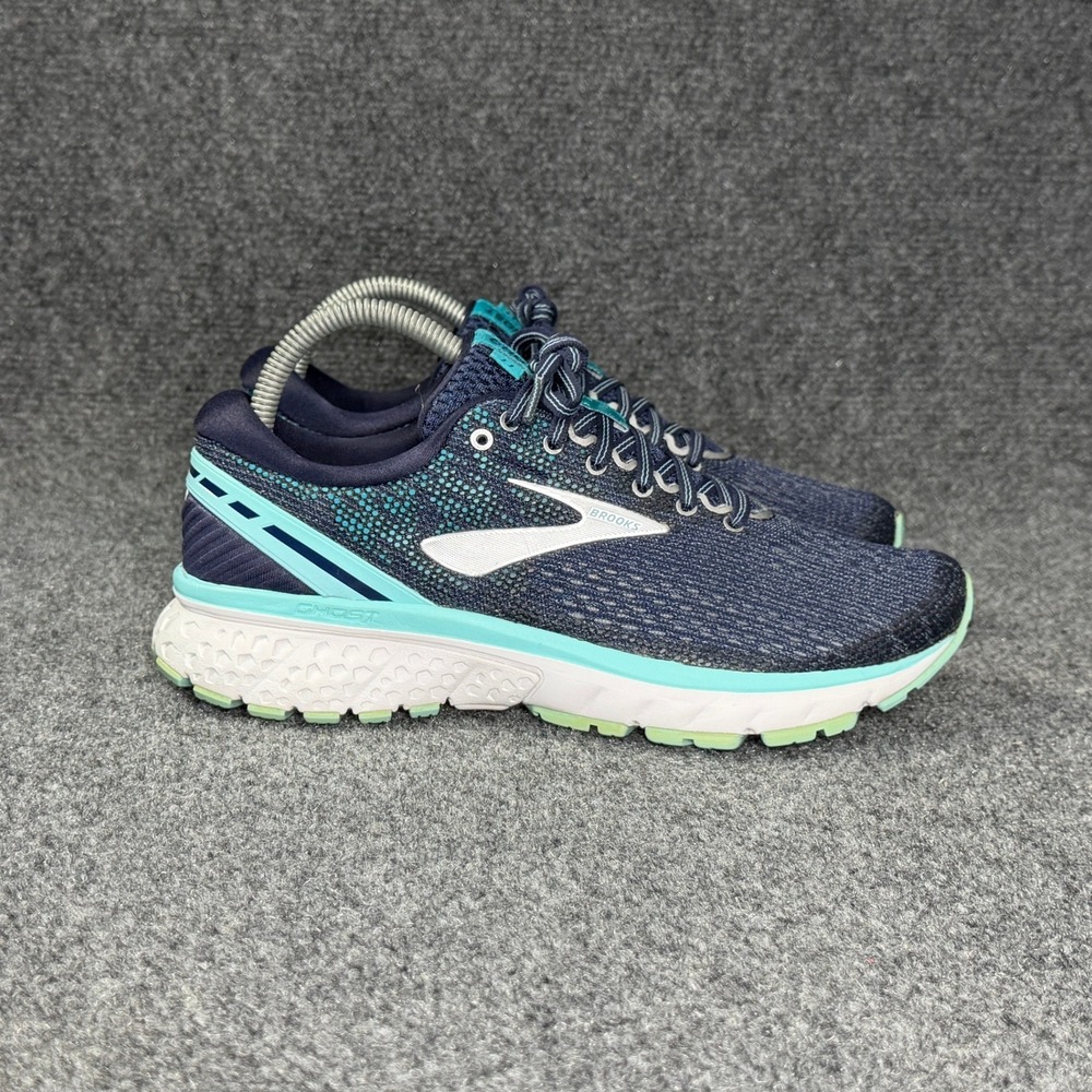 Brooks Ghost 11 Running Shoes Women's 8.5 Navy Blue Teal Turquoise Athletic Run